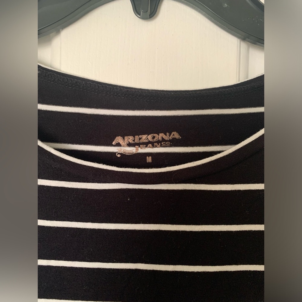 Black and White Striped T-Shirt Dress - Picture 3 of 3